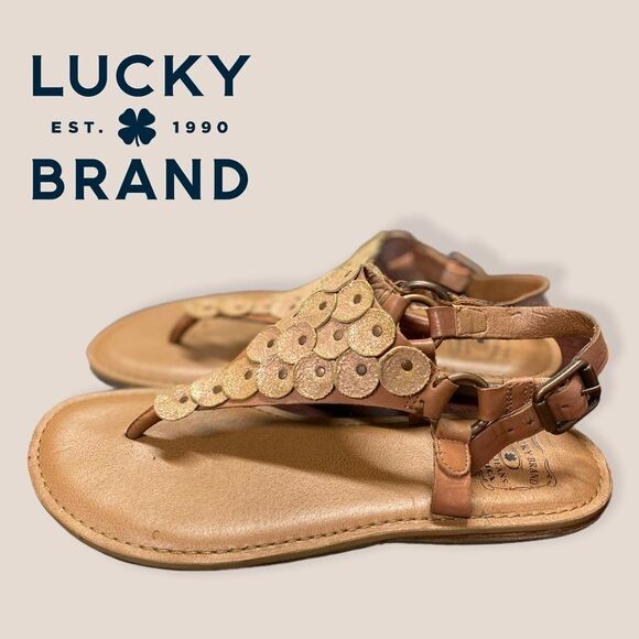 Lucky Brand Filomena Bronze Thong Sandals 7.5 - Picture 1 of 6